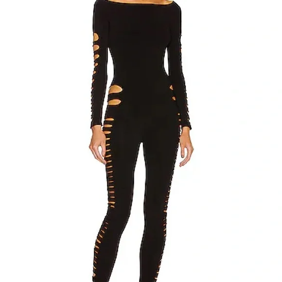 Saint Laurent Black Cut-Out Jumpsuit New edgy